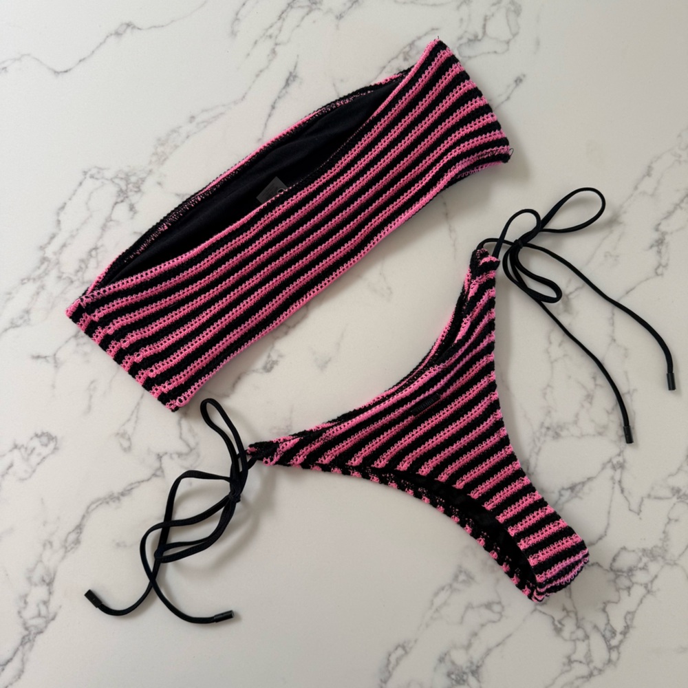 Triangl Swimwear Kaya Crochet Bandeau Bikini SET - Caro - Size Large - Picture 4 of 7